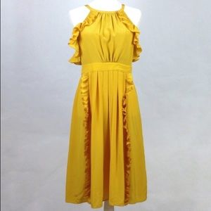 Yellow Tibi ruffle dress